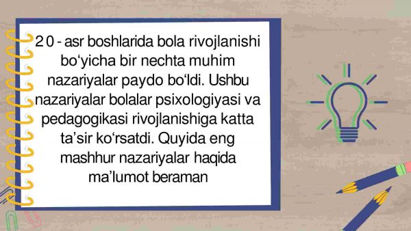 20 asr boshlarida bola rivojlanish nazariyalari - Image 2