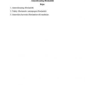 Atmosferaning ifloslanishi