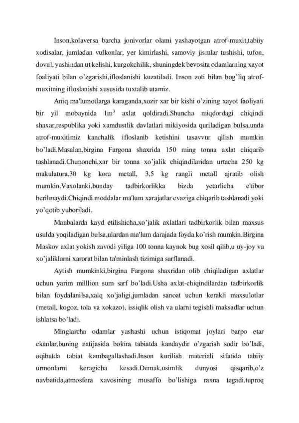 Atrof muxitni ifloslovchi manbalar, ularni ko’lami va xillari - Image 2