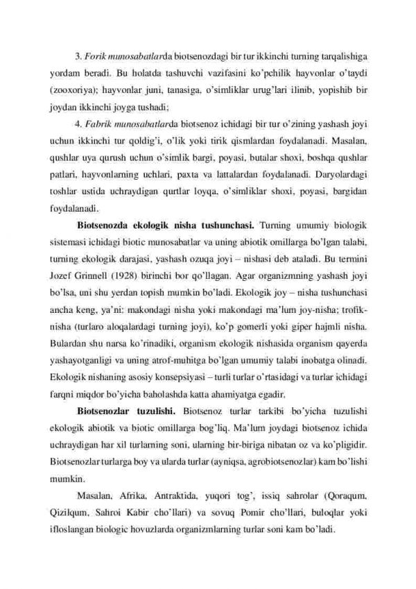 Biotsenozlarning ekologiyasi. Ekosistemalarning xarakteristikasi, ekosistemalarning tuzilishi - Image 4
