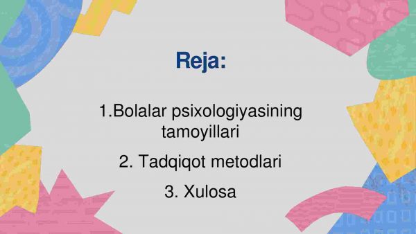 Bolalar psixologiyasining tamoyillari va tadqiqot metodlari - Image 2