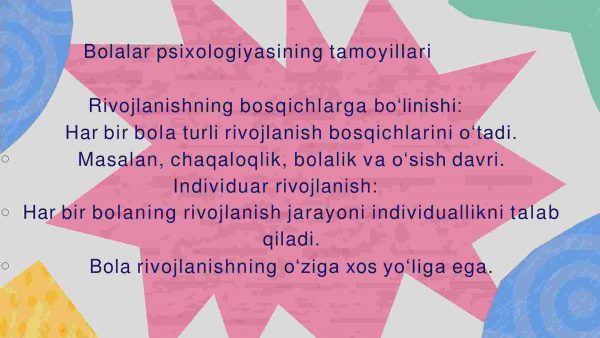 Bolalar psixologiyasining tamoyillari va tadqiqot metodlari - Image 3