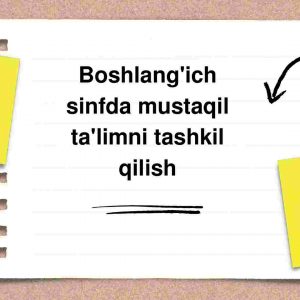 Boshlang'ich sinfda mustaqil ta'limni tashkil qilish