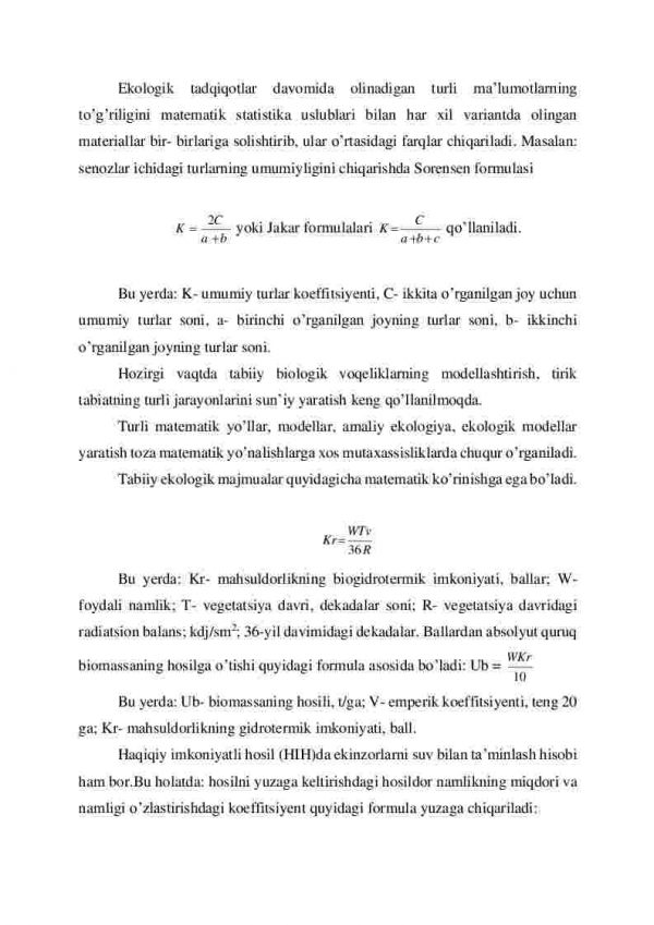 Ekologiya fani va uning bo’limlari, uslublari va vazifalari - Image 4