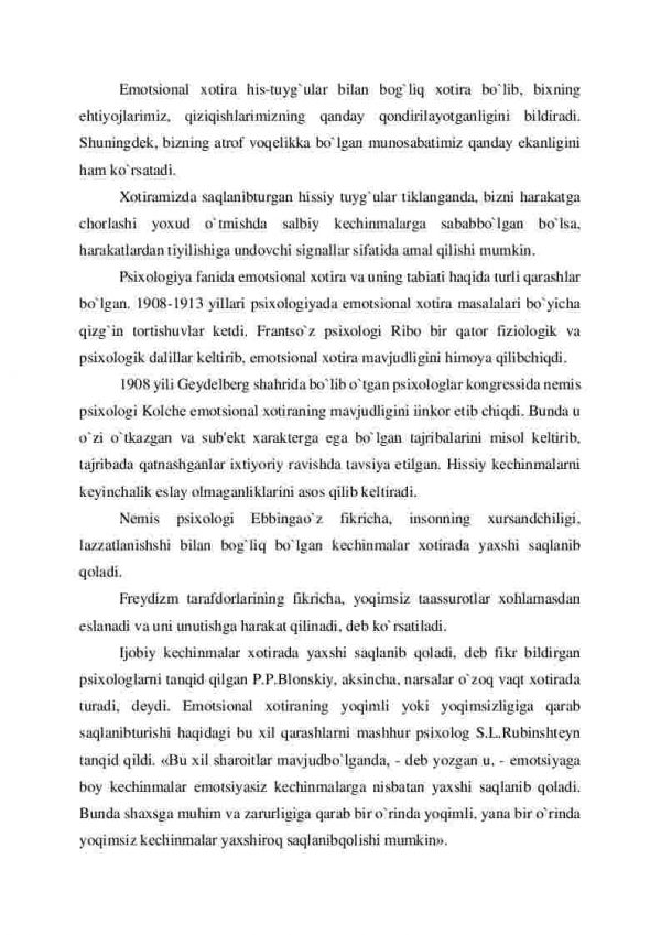 Emotsional (hissiy) xotira va uning jismoniy mashqlarni bajarishdagi roli - Image 2