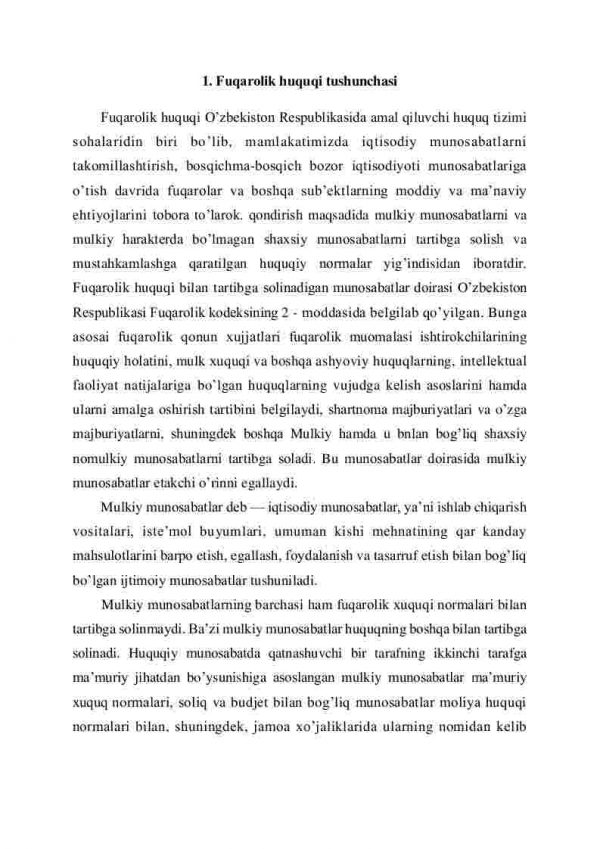 O’zbеkistоn Rеspublikasi Fuqarоlik huquqi tushunchasi, tamоyillari va tizimi - Image 2