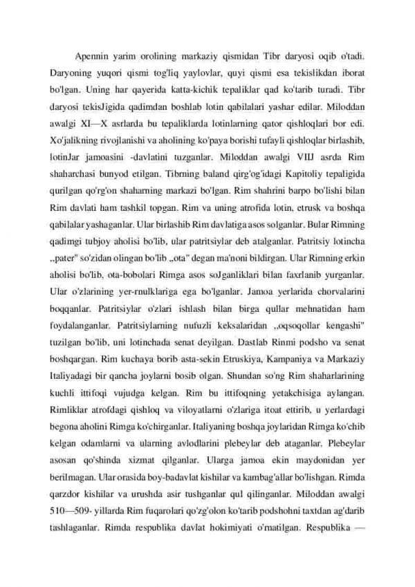 Italiya va uning aholisi. Rim respublikasi. Rim respublikasi hayoti - Image 2