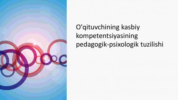 O'qituvchining kasbiy kompetentsiyasining pedagogik-psixologik tuzilishi