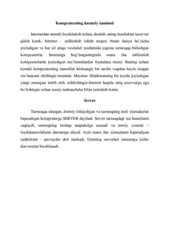 Kompyuterning dasturiy taminoti