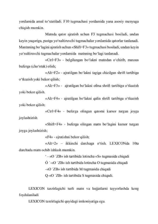 Lexicon matn muharriri. Lexiconda ishlash. - Image 4
