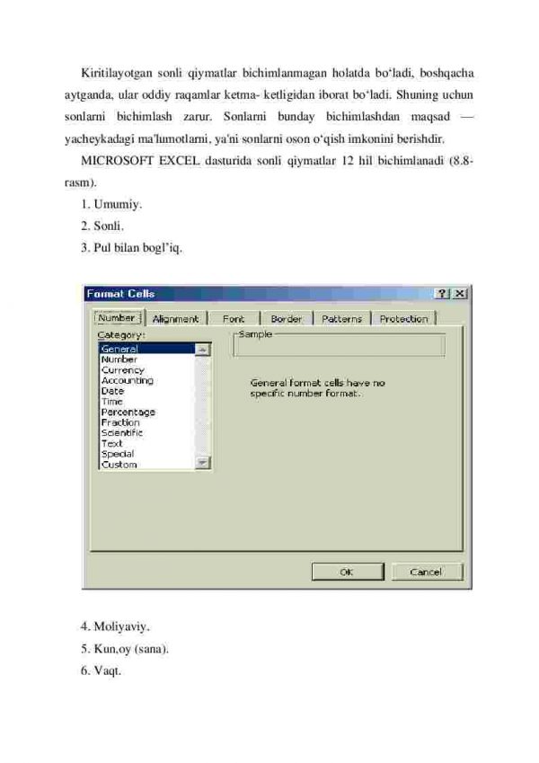 MICROSOFT EXCEL dasturida ma'lumotlar bilan ishlash - Image 4