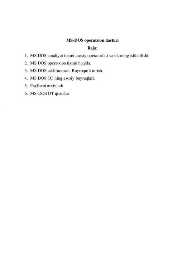 MS-DOS operatsion dasturi