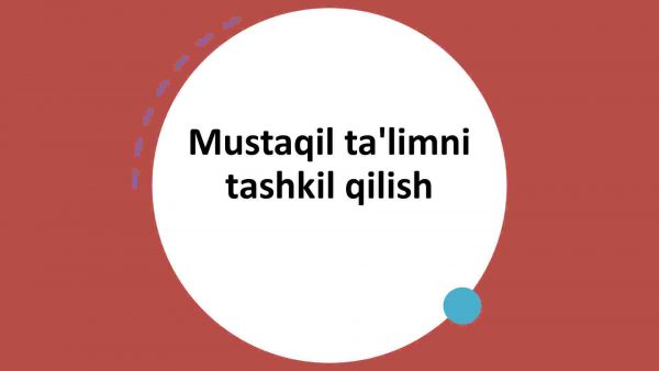 Mustaqil ta'limni tashkil qilish