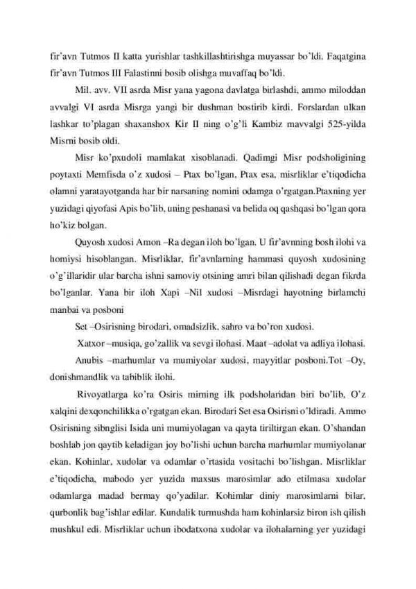 Nil vodiysi va uning aholisi. Misr va qo’shni xalqlar. Qadimgi Misr dini - Image 4