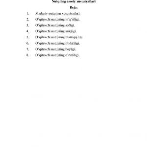 Nutqning asosiy xususiyatlari