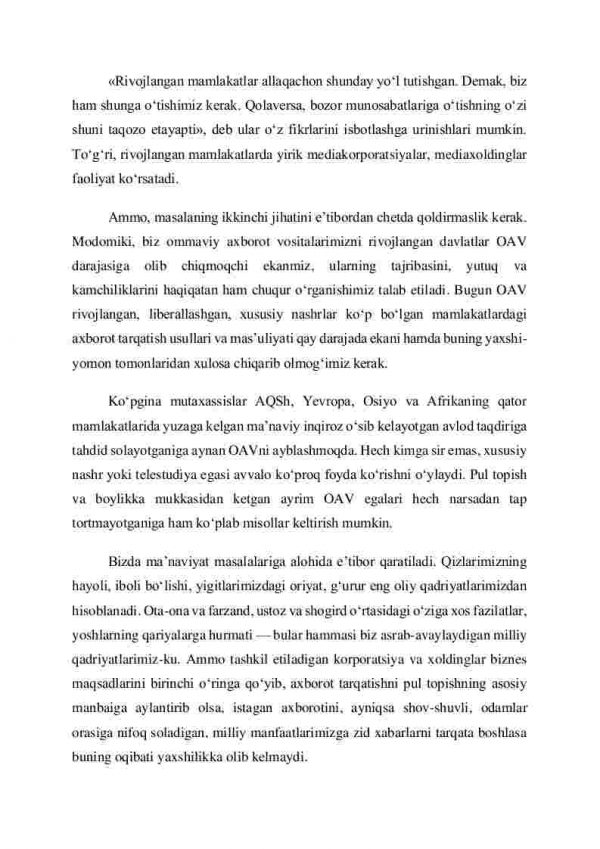 O’zbekistonda ommaviy axborot vositalarining yutuq va kamchiliklari - Image 2