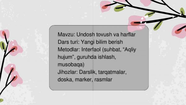 Ona tili: undosh tovush va harflar - Image 2