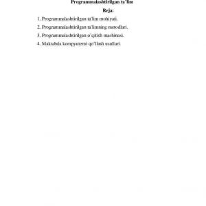 Programmalashtirilgan ta’lim