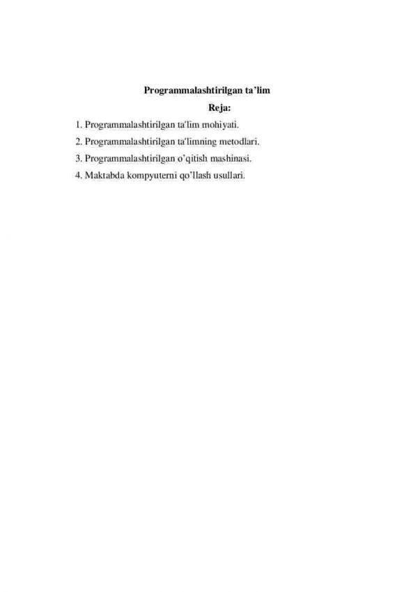 Programmalashtirilgan ta’lim
