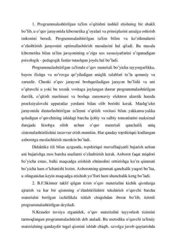 Programmalashtirilgan ta’lim - Image 2