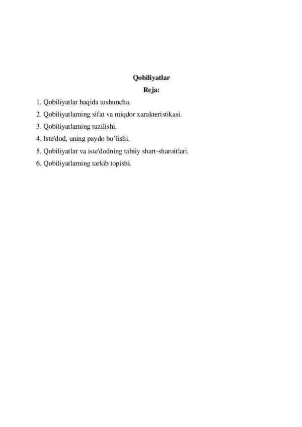 Qobiliyatlar