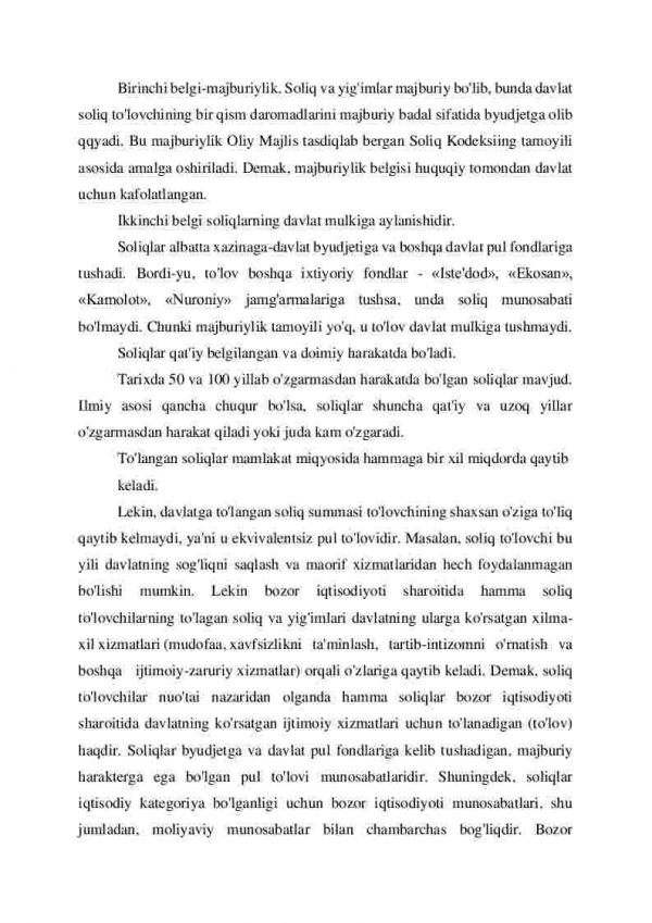 O'zbekiston Respublikasida amalda bo'lgan soliqlar va soliqsiz to'lovlariga umumiy tavsifnoma - Image 2