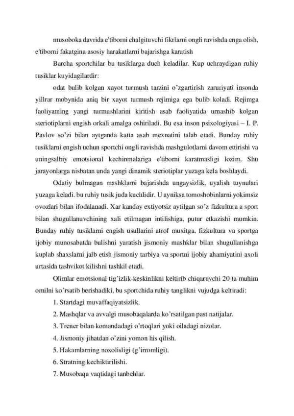 Sport musobaqalarida emotsional tanglik va uni tug’diruvchi omillar - Image 4