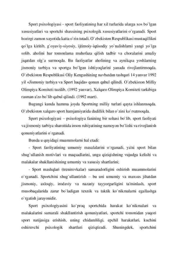 Sport psixologiyasi prеdmеti va vazifalari - Image 2