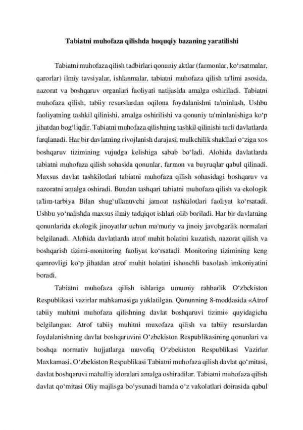 Tabiatni muhofaza qilishning tashkiliy va huquqiy asoslari - Image 2
