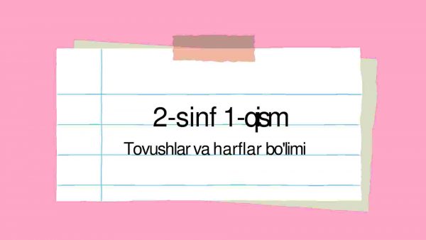 Tovushlar va harflar bo'limi