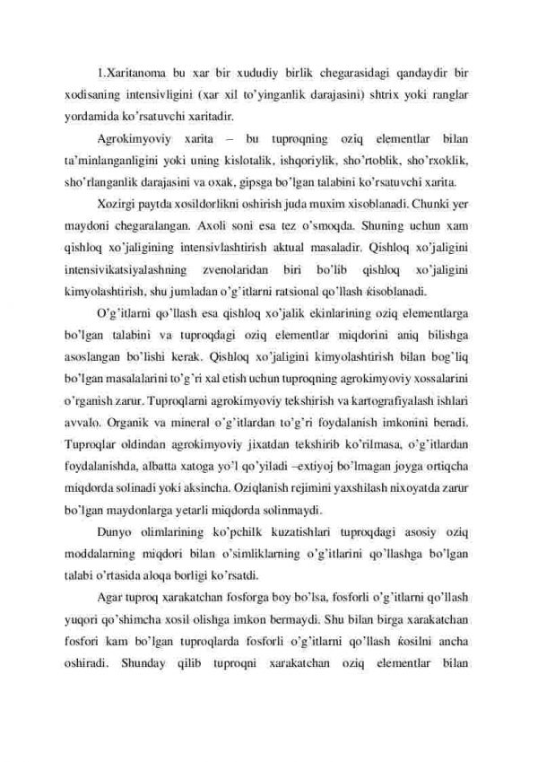 Tuproqlarni agrokimyoviy xaritalash va o’g’itlardan differinsial foydalanish - Image 2