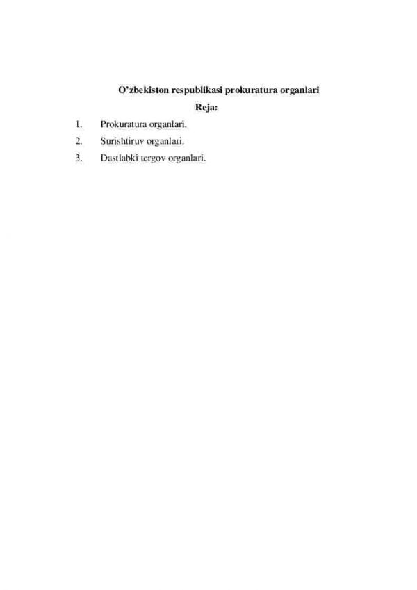 O’zbekiston Respublikasi prokuratura organlari
