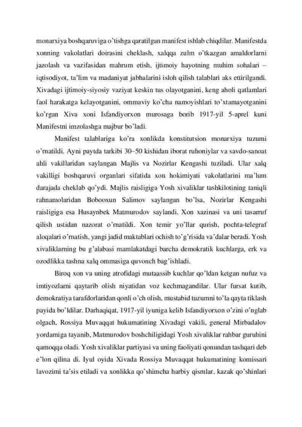 Xorazm va Buxoroda demokratik harakatlarning o’sib borishi. Xonlik va amirlikning qulashi. - Image 3