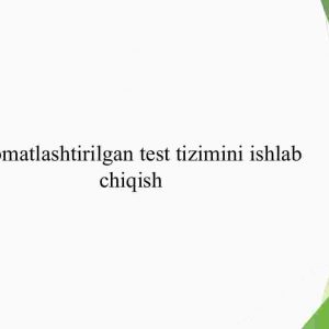 Avtomatlashtirilgan test tizimini ishlab chiqish