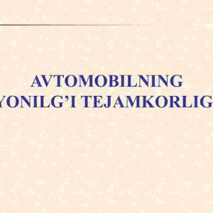 Avtomobilning yonilg'i tejamkorligi