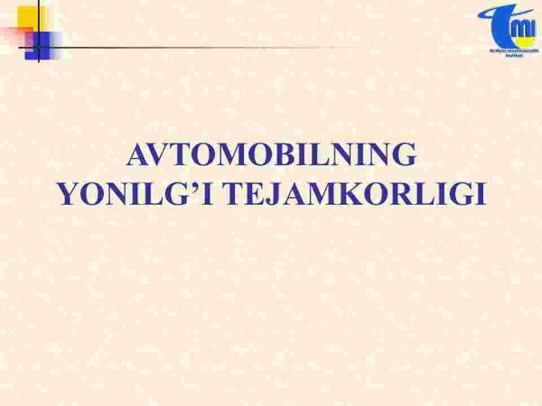 Avtomobilning yonilg'i tejamkorligi