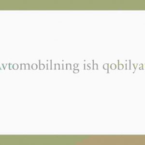 Avtomobilning ish qobilyati