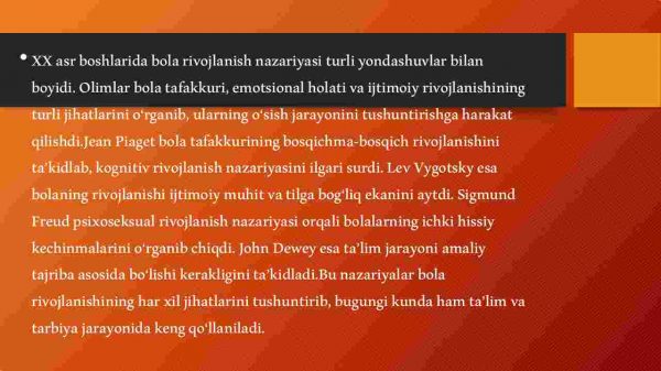 XX-asr boshlarini bola rivojlanish nazariyasi - Image 2