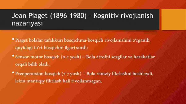 XX-asr boshlarini bola rivojlanish nazariyasi - Image 3