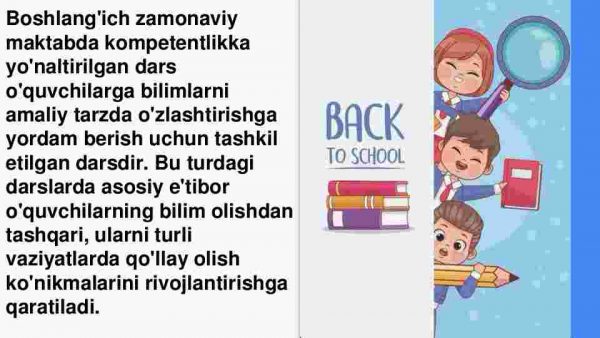 Boshlang'ich zamonaviy maktabda kompetentlikga yo'naltirilgan dars - Image 2
