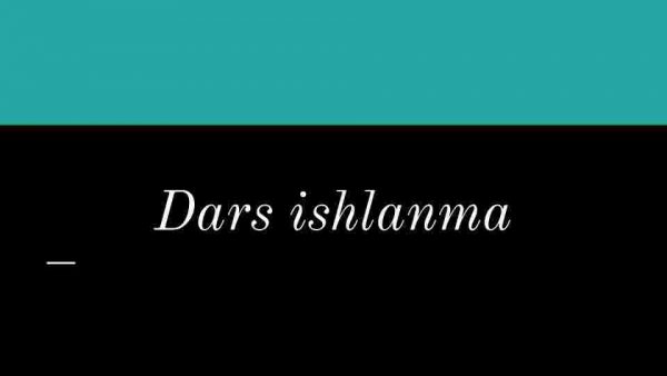 Dars ishlanma