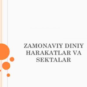 Zamonaviy diniy harakatlar va sektalar