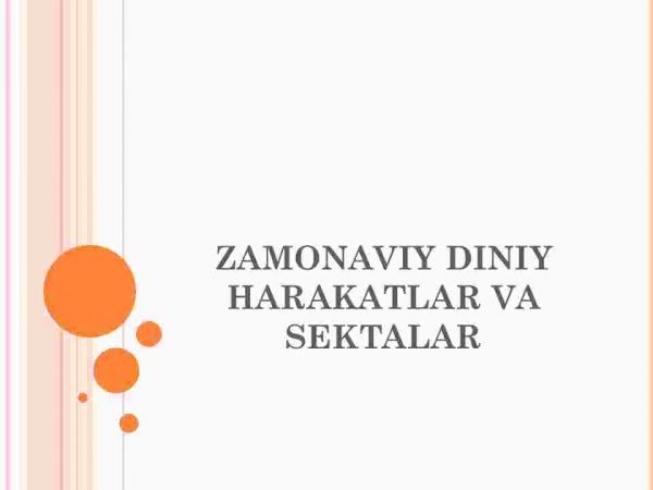 Zamonaviy diniy harakatlar va sektalar