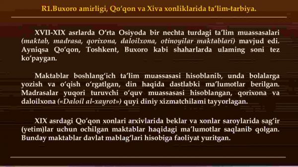 Eng qadimgi davrlardan XVI asrgacha ayollar ta’lim va tarbiyasi mazmuni. XVII asrdan XIX asrning yarmigacha tarbiya, maktab va pedagogik fikrlar rivoji​ - Image 4