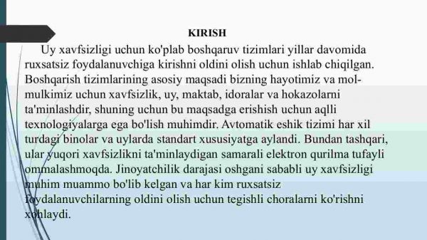 Eshikni avtomatlshtirishni dasturlash va loyihalash va uning xavfsizligini ta'minlash - Image 3