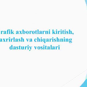 Grafik axborotlarni kiritish, taxrirlash va chiqarishning dasturiy vositalari
