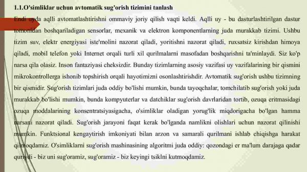 Gullarni avtomatik sug'orish avtomatlashtirish dasturini ishlab chiqish - Image 2
