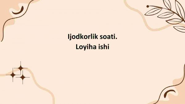 Ijodkorlik soati