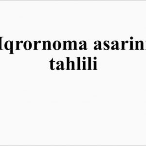 Iqrornoma asarini tahlili