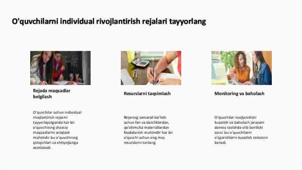 Iqtidorli o'quvchilarni o'qitish. O'quvchilarning bilim ko'nikma va malakalarini tashxis etish​ - Image 4